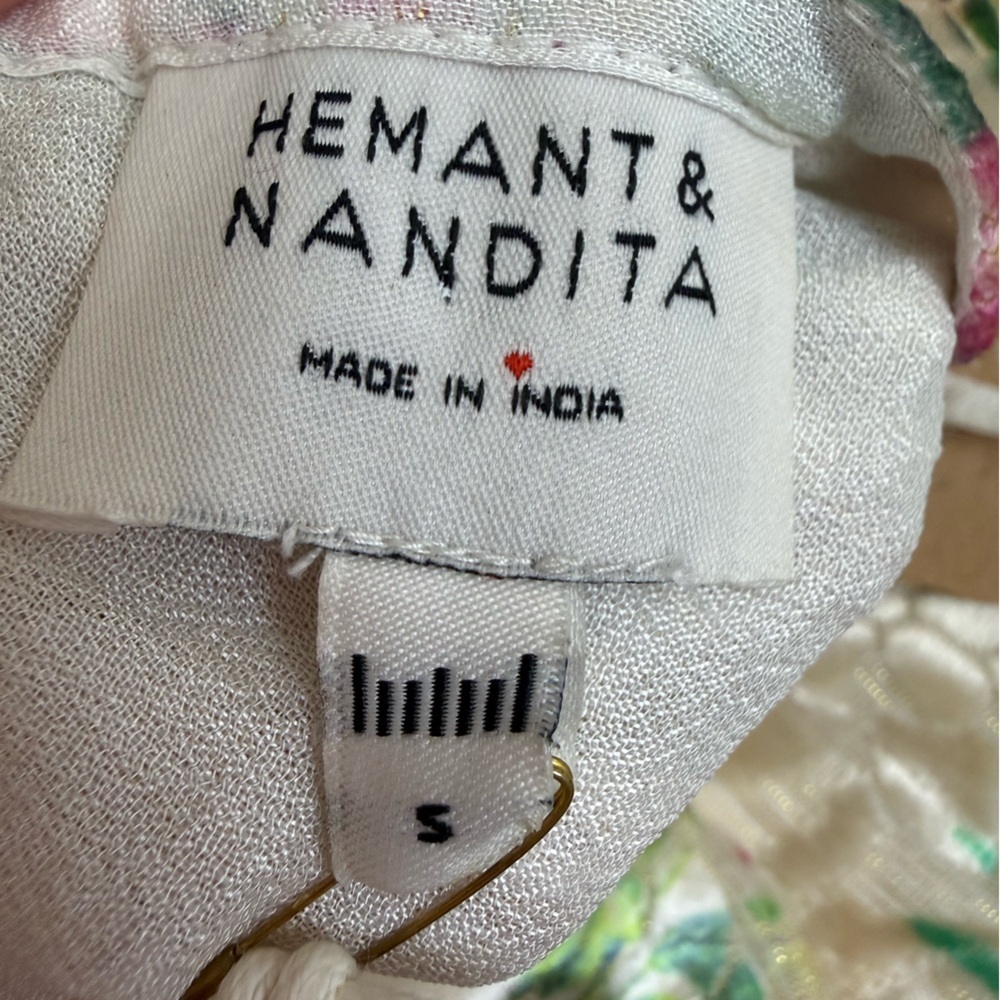 NWT HEMANT AND NANDITA Veena Dress in Nude Size Medium One Shoulder Formal - Picture 7 of 13